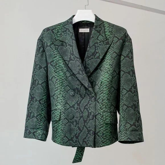 Dries Van Noten Jackets Coats Dries Van Noten Green Snake